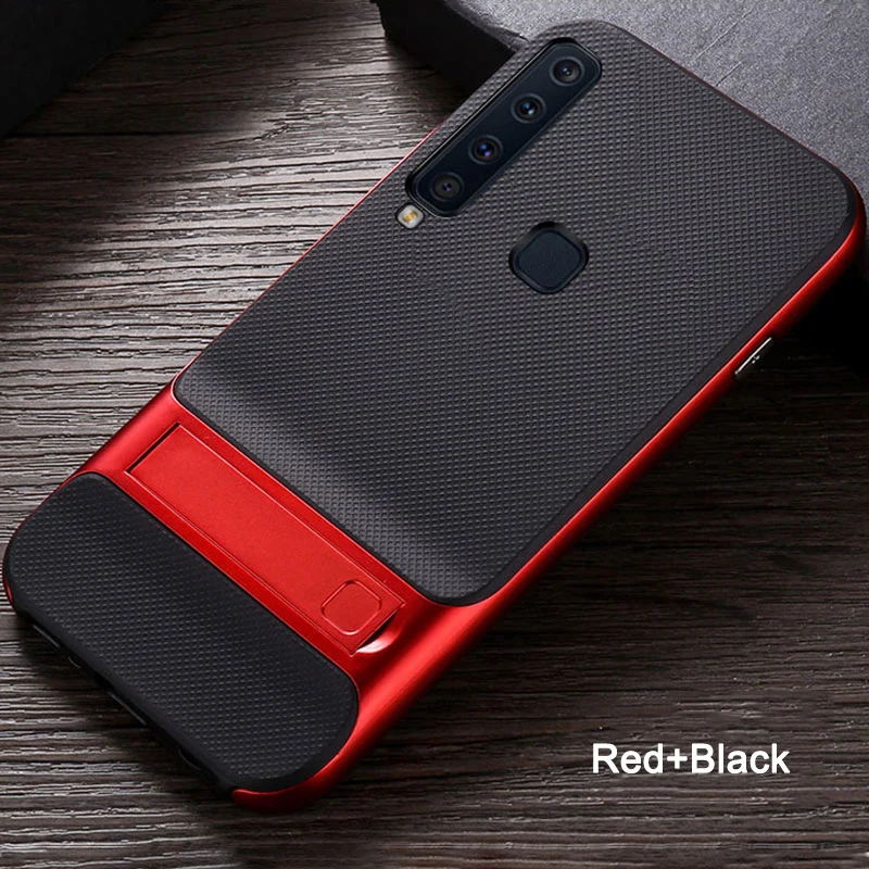 Red Чехол для телефона для samsung Galaxy A9 A9s чехол для samsung A9s Мягкий силикон+ PC подставка Защитная крышка для samsung Galaxy A9s чехол - Цвет: Red