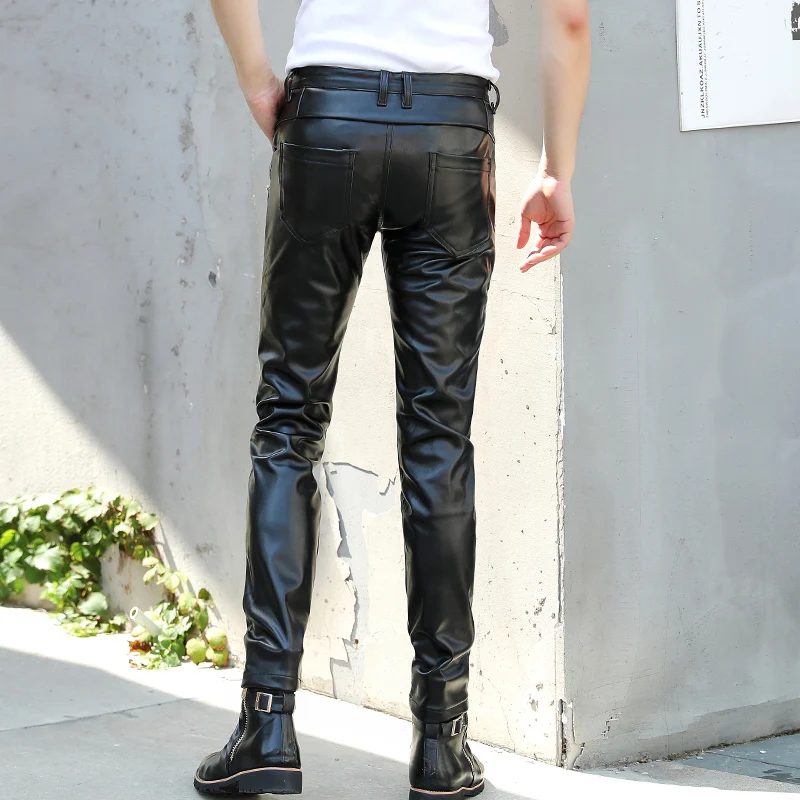 2019 корейский стилист волос тонкие кожаные штаны тренд локомотив из полиуретана