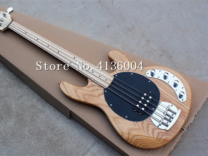 Заводская 21 лады Электрическая Бас Гитара 4 strings ясень тело с черная накладка chrome
