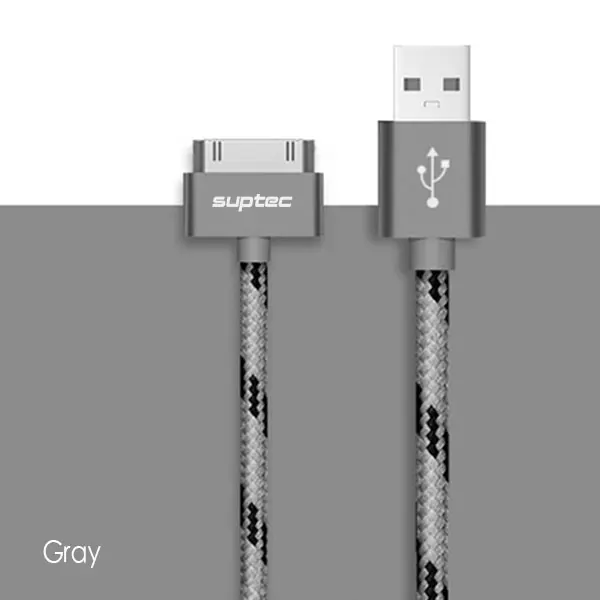 Gray SUPTEC для iPhone 4, 4S, 3g, S, 3g, iPad 1, 2, 3, iPod Nano touch, 30 Pin, USB кабель, быстрая зарядка, оригинальное зарядное устройство, адаптер, шнур для синхронизации данных - Цвет: Gray