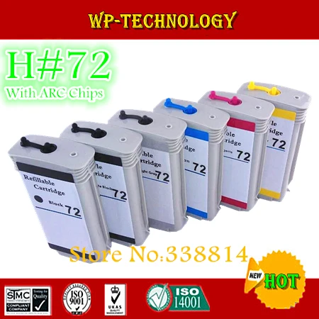 Заправляемый картридж для HP72 c93770a C9371A C9372A C9373A C9374A C9403A костюм T1100 T1100ps T1100MFP T610 ARC chip