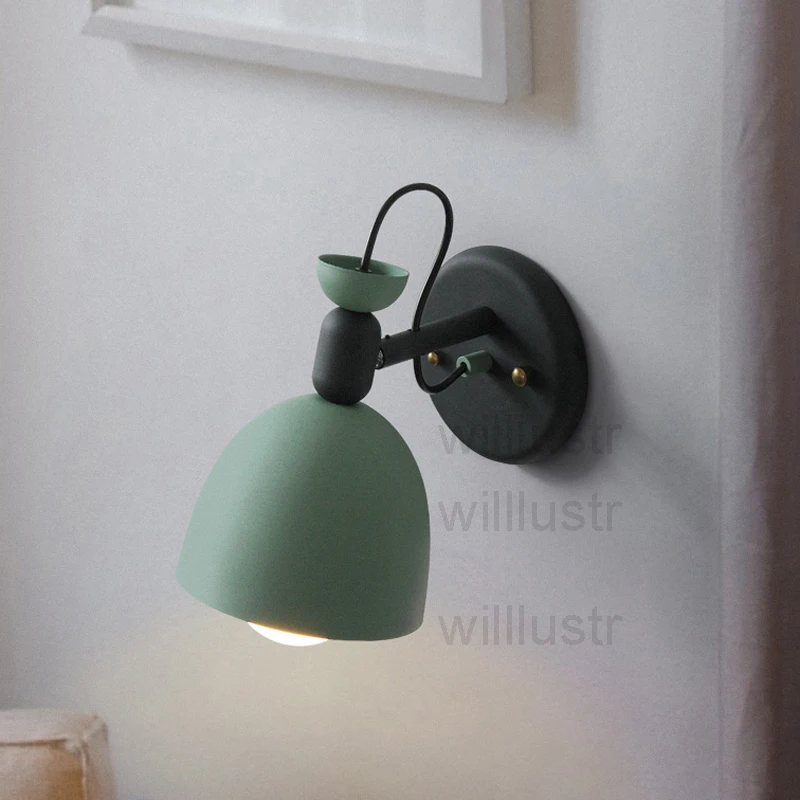Настенный светильник Willlustr металлический матовый белый черный|bedside light|iron wall