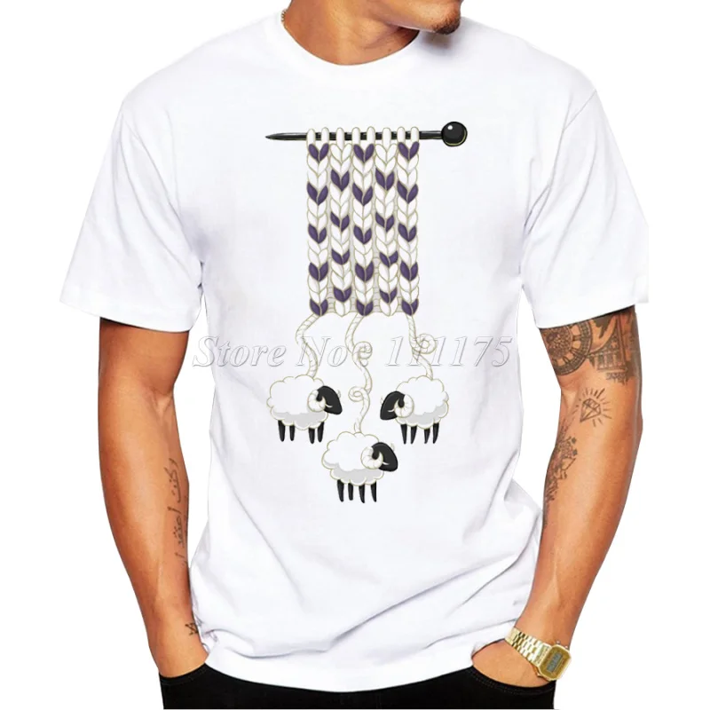 Новое поступление 2019 Модная креативная Мужская футболка с принтом шерстяного