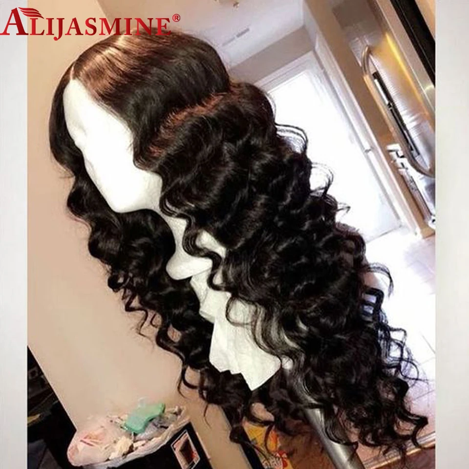 250 Density Deep Wave Human Hair Wigs 360 Lace Frontal With Baby Pre-plucked Natural Hairline Peruvian Remy | Шиньоны и парики
