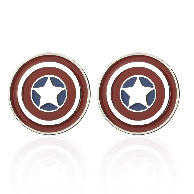 

Promotion! Men Cufflinks Fashion wholesale&retail top copper Captain America Design Cuff links High quality men's jewelry gift