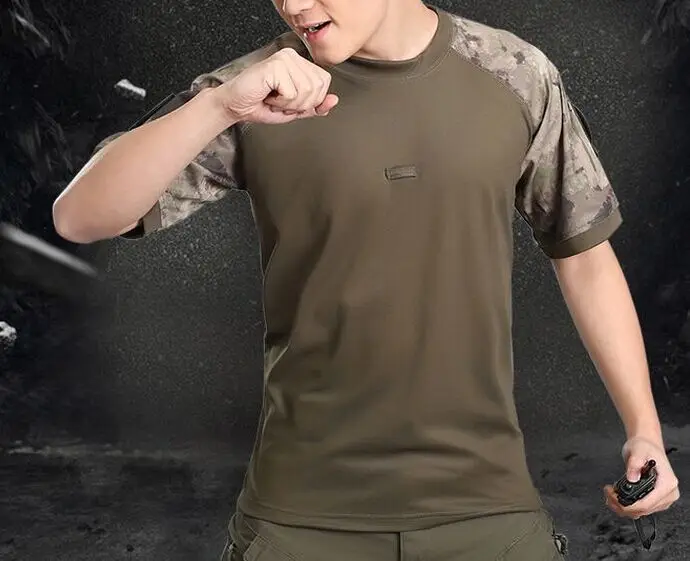 Летние Coolmax человек тактический камуфляж футболка Для мужчин дышащая