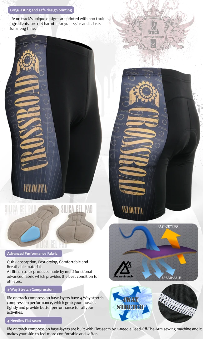 Техническая графика мужские велосипедные шорты для горных велосипедов Coolplus Gel Pad