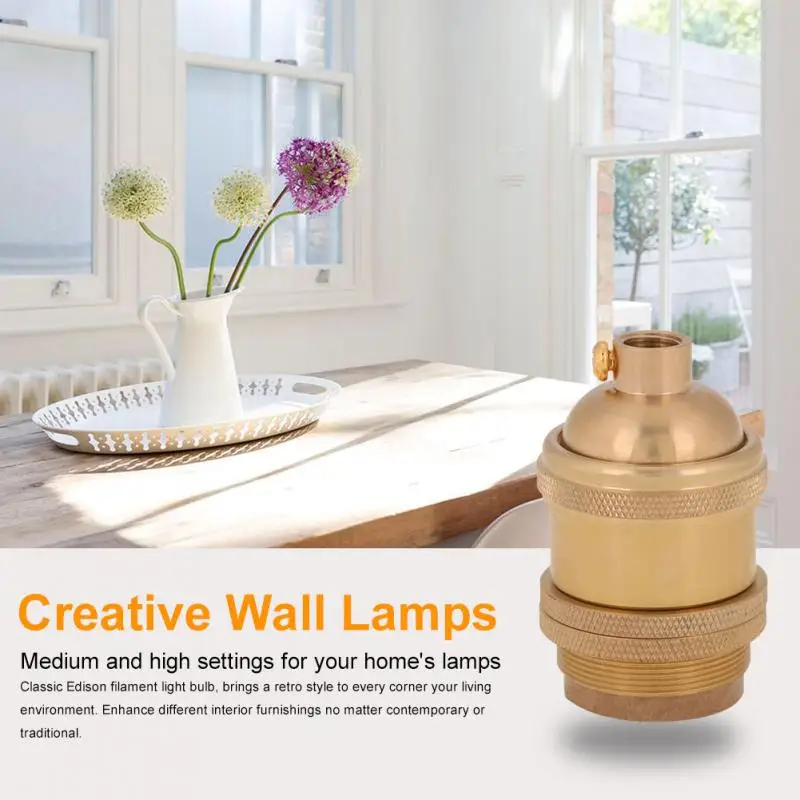 Винтажный держатель для ламп Эдисона E27 Ретро Держатель ламп/медный старинная