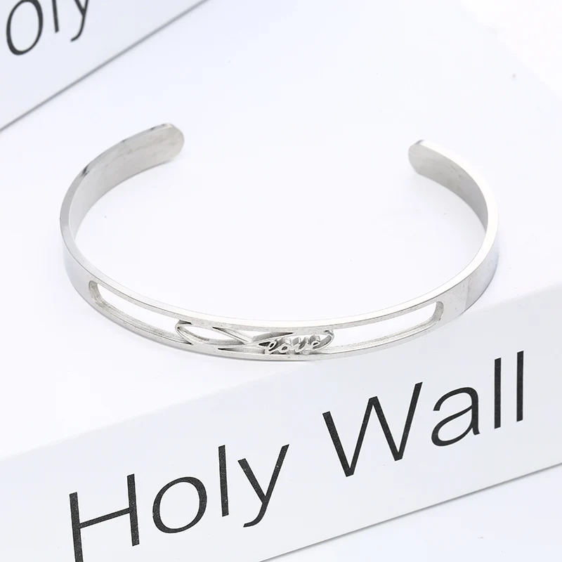 MYLONGINGCHARM полые буквы слова цитаты регулируемый браслет из нержавеющей стали