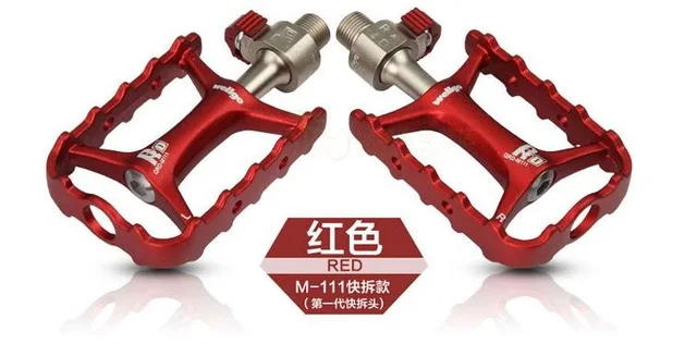 QRD1 red Велопедали Wellgo, Быстроразъемное устройство M111, ультралегкие, не быстроразъемные, велосипедные, MTB, велосипедные педали, QRD QRD1 QRD2 - Цвет: QRD1 red
