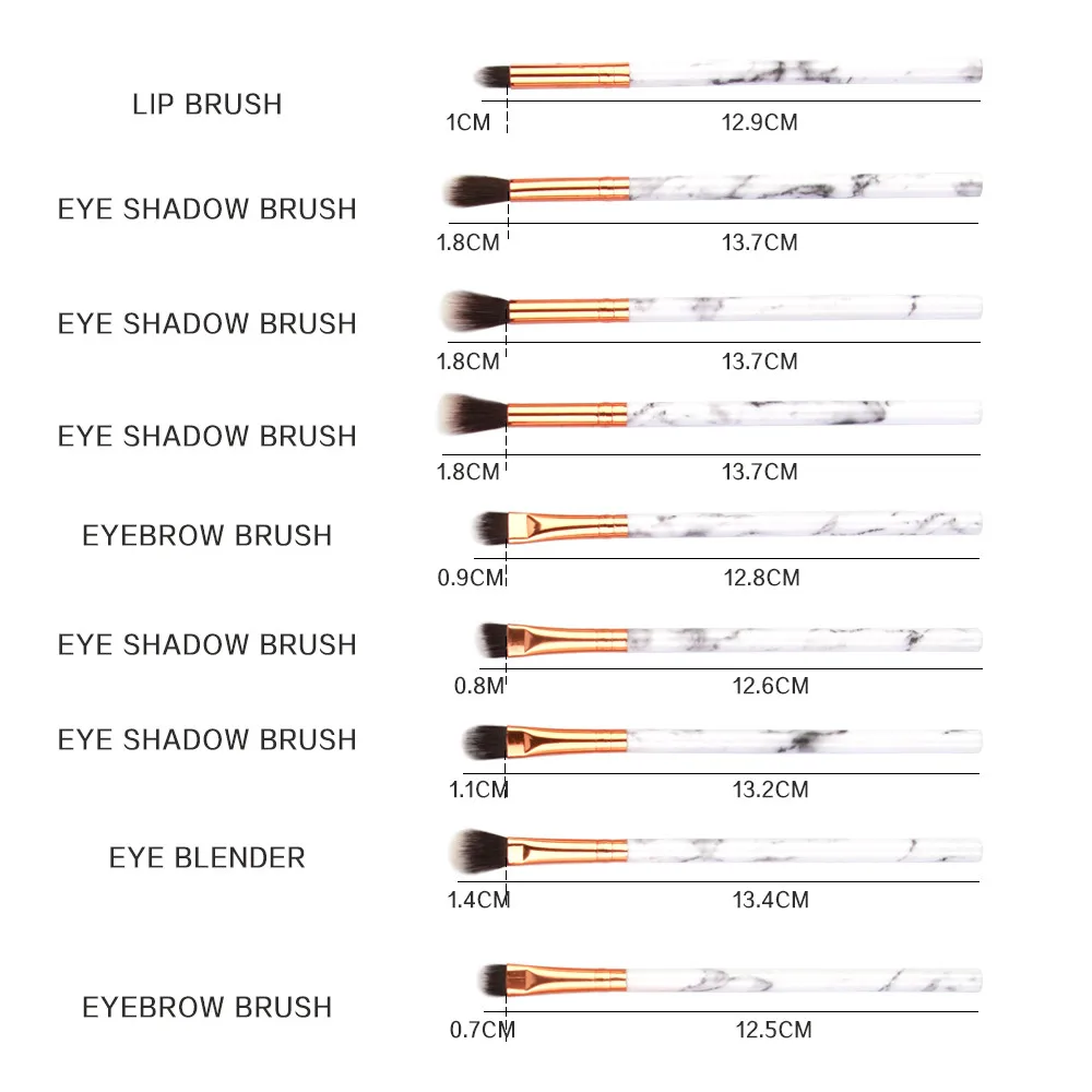Набор кистей для макияжа 15 шт. Профессиональные Тени лица Мраморная подводка