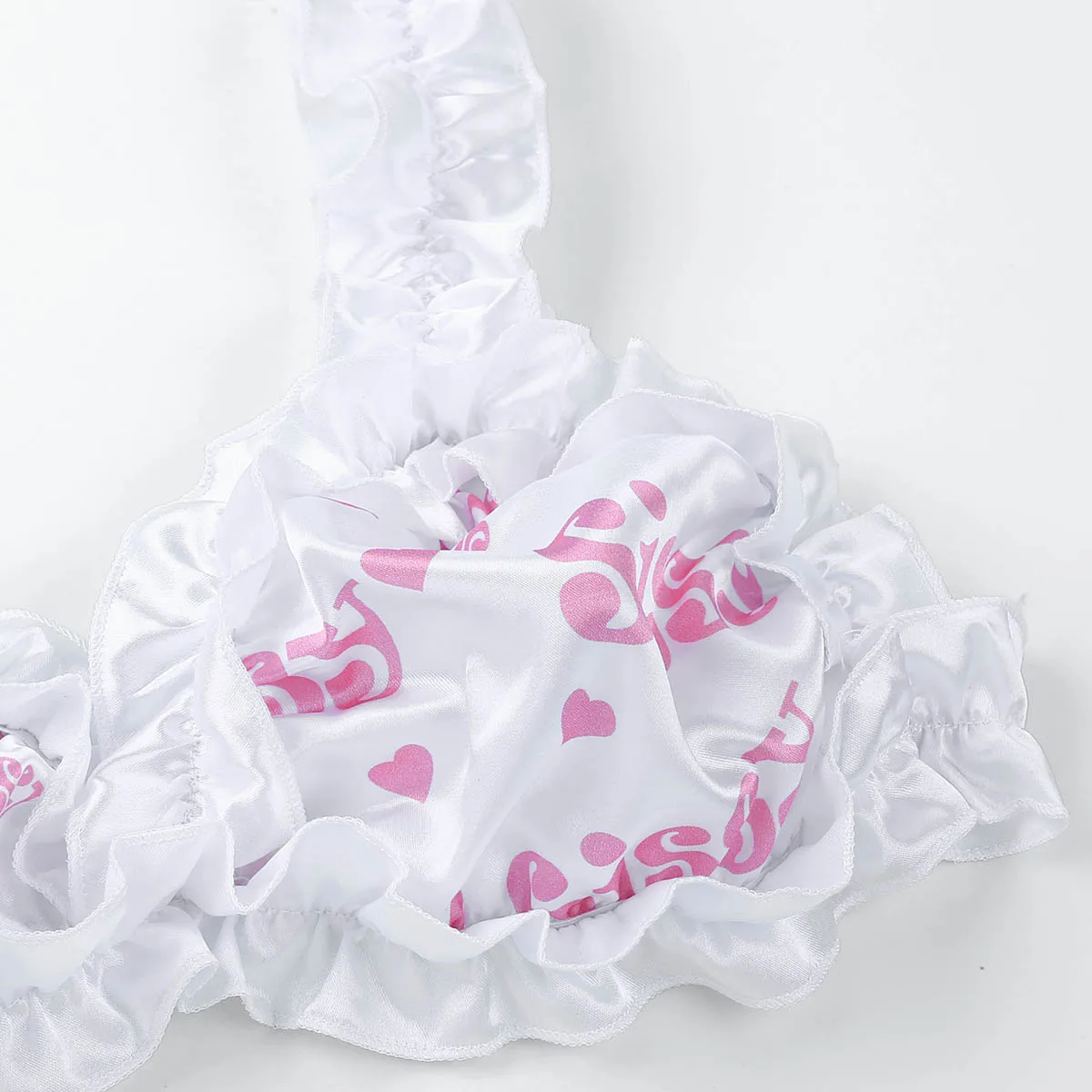 Бюстгальтер Мужской Атласный с рюшами топ без косточек широкими