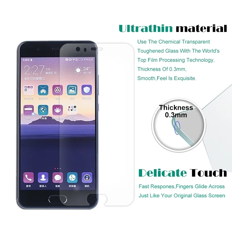 2 шт. закаленное стекло премиум класса для Huawei P10 Plus защита экрана прозрачная
