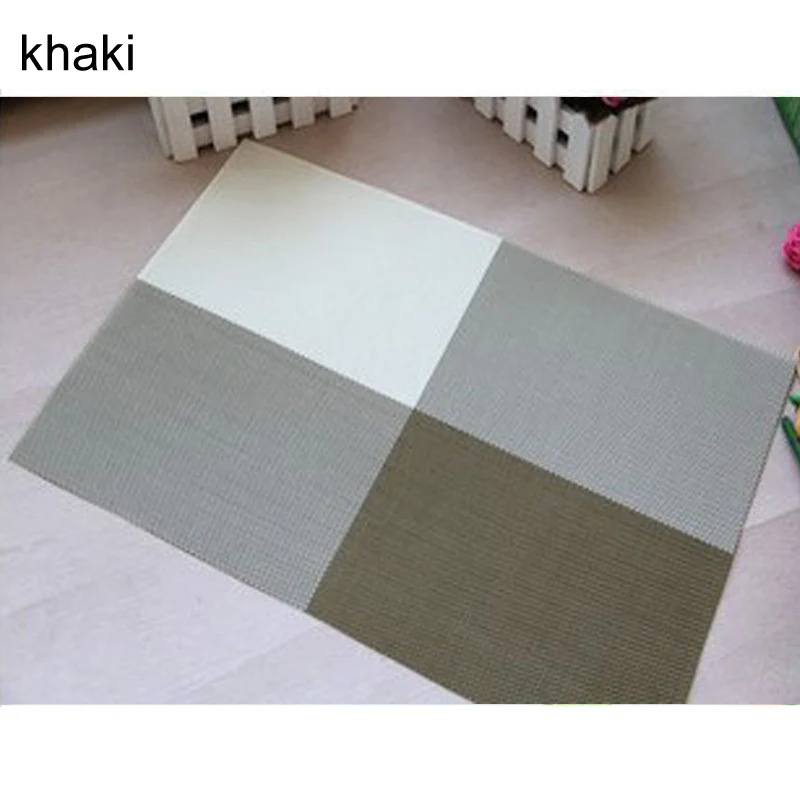 khaki Коврик для обеденного стола из ПВХ, коврик для обеденного стола, аксессуары для украшения стола, европейский стиль, кухонный инструмент, нескользящая теплоизоляционная подкладка - Цвет: khaki
