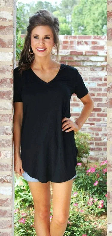 XXXL, 5XL, летняя футболка, большие размеры, женская футболка, одноцветная, v-образный вырез, короткий рукав, закругленный подол, длинная футболка, повседневный Топ, Женская туника - Цвет: as picture