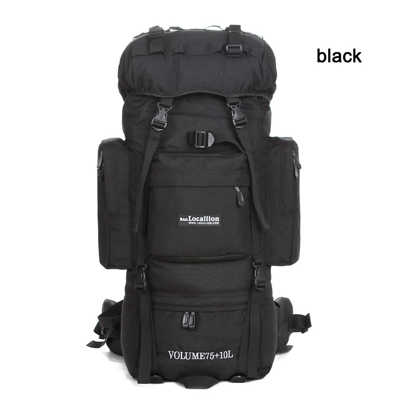 Black 80 л металлический u-образный кронштейн, рюкзак, уличная сумка, военная сумка, тактическая сумка, походная, для кемпинга, водонепроницаемая, износостойкая, нейлоновая сумка - Цвет: Black
