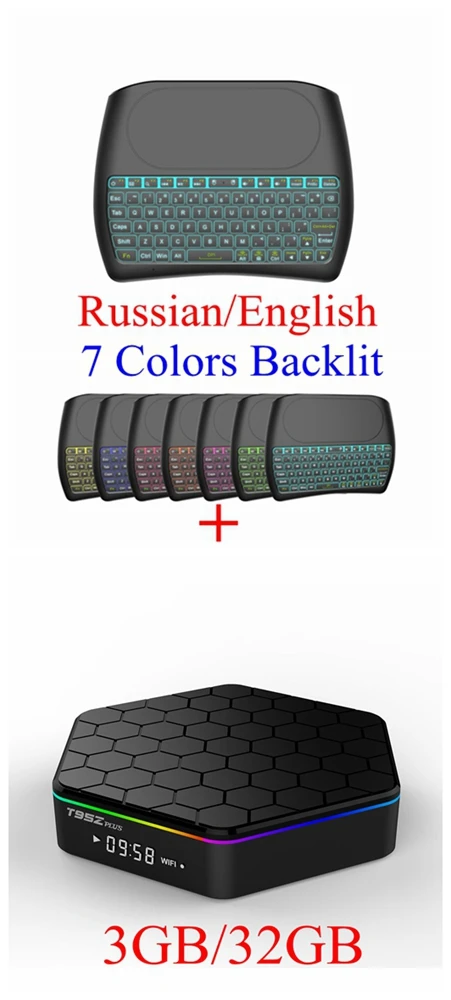 T95Z плюс Android 7,1 ТВ Box Amlogic S912 Восьмиядерный cortex-A53 2G/16G 3g/32G 5G Двойной Wi-Fi Bluetooth Gigabit Media Player - Цвет: 3GB 32GB D8 Backlit