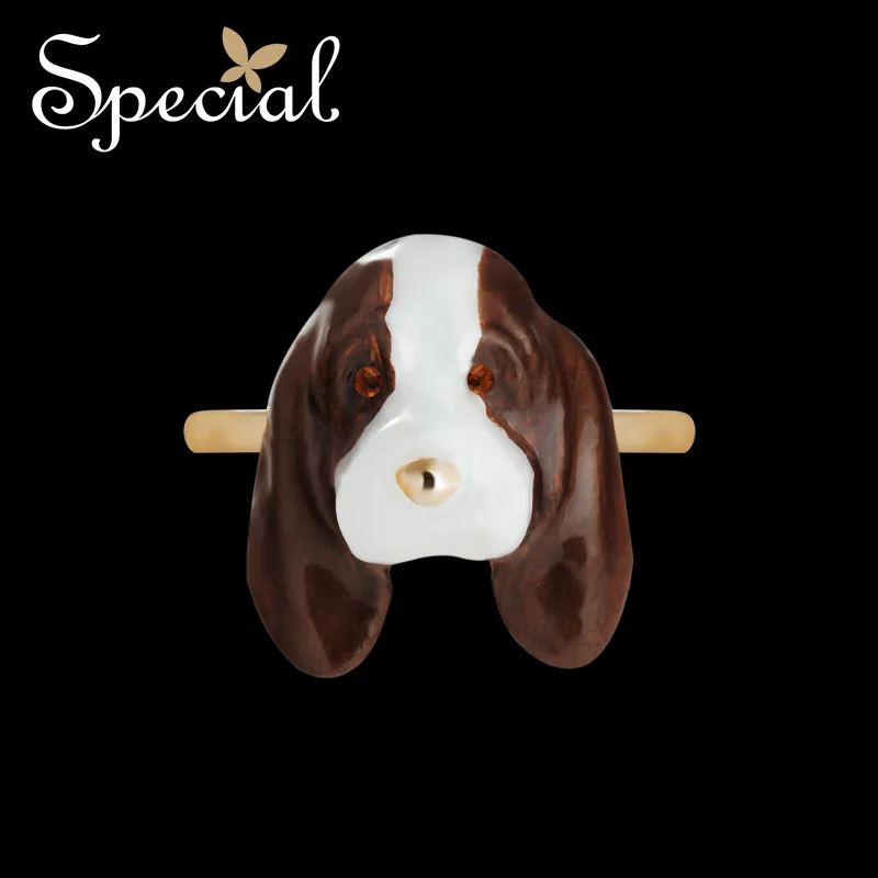 Специальная мода мультфильм кольца с собакой конец Открытый регулируемый дизайн