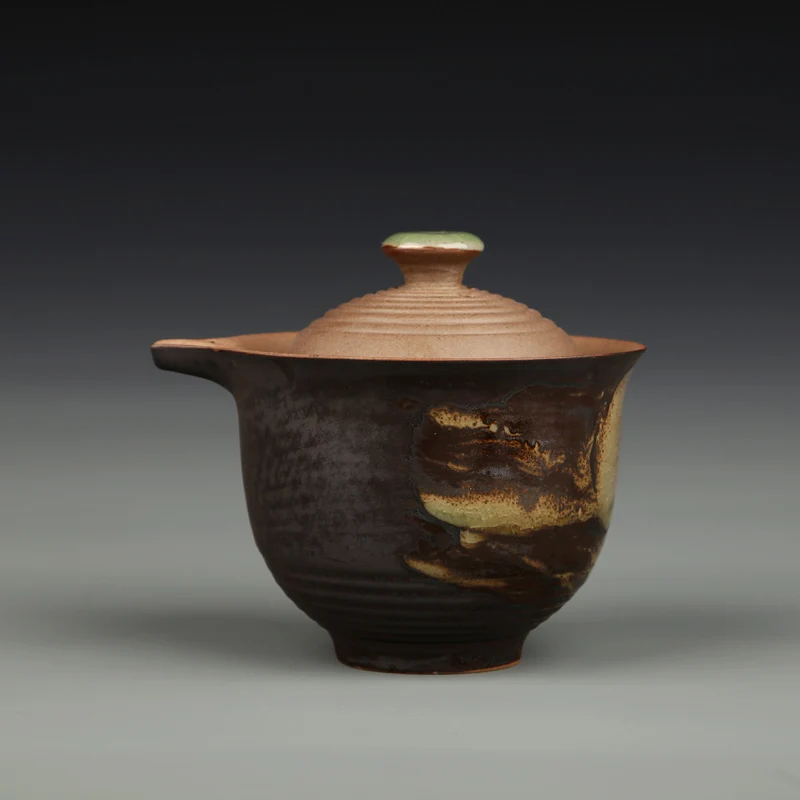180 мл винтажная Gaiwan керамическая грубая керамика фильтр Чайная чаша комплект