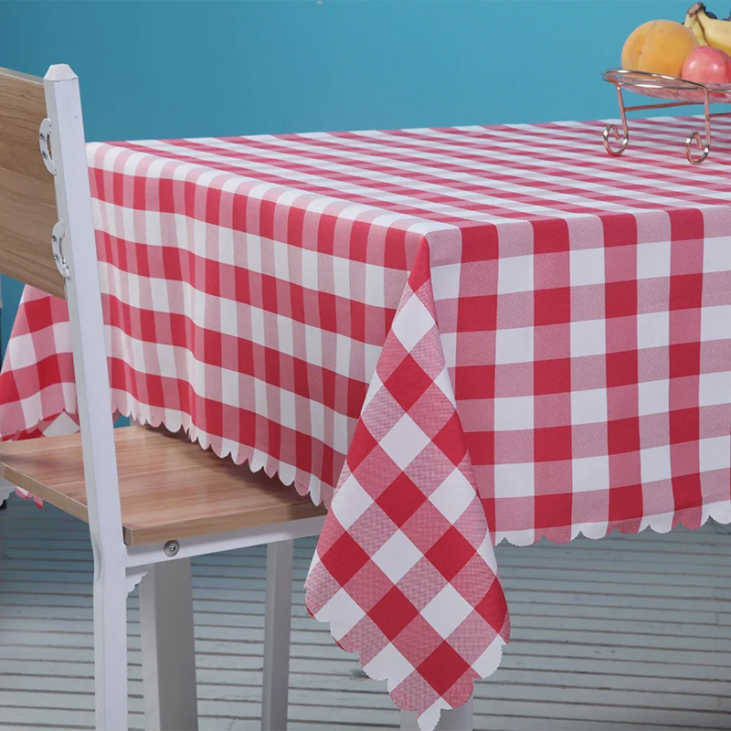 Круглая прямоугольная скатерть в клетку 3 цвета многофункциональная для
