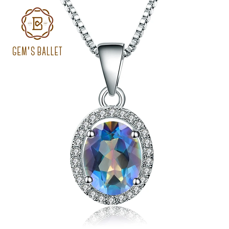 Женское Ожерелье GEM'S BALLET ожерелье из серебра 925 пробы с овальным натуральным