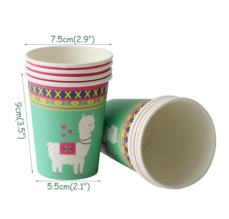 6pcs cup 1 Альпака бумажные тарелки свадебные украшения стола аксессуары Одноразовые Партии Посуда С Днем Рождения Баннеры-Декорации для вечеринки детей - Цвет: 6pcs cup 1