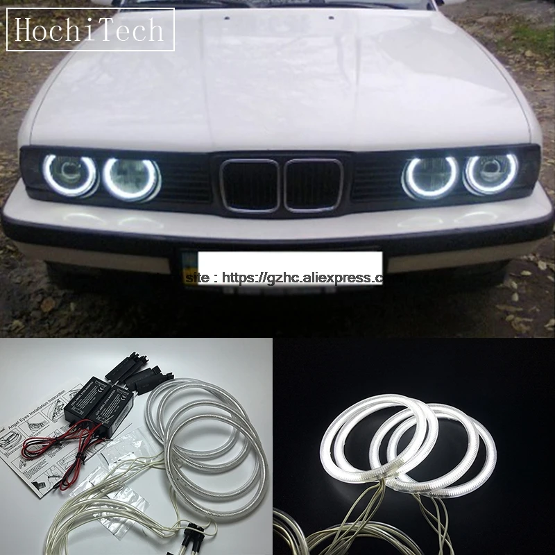 

HochiTech для BMW E30 E32 E34 1984-1990 сверхяркая дневная фотография DRL CCFL глаза ангела набор глаз демона теплое белое кольцо 120 мм * 4