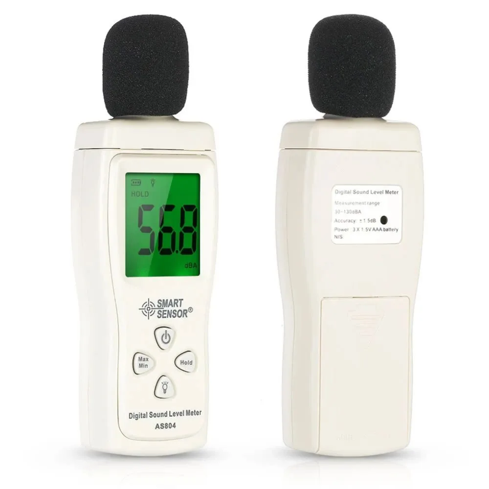 AS804 измеритель децибел цифровой уровня звука 30dB-130dB Ручной ЖК-цифровой тестер