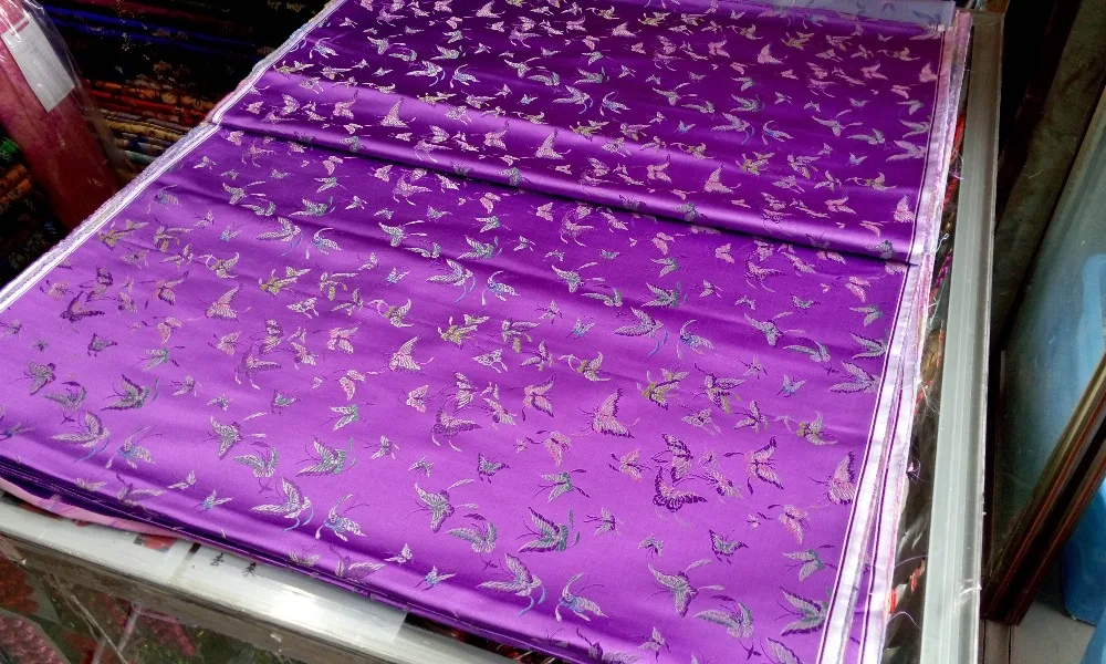 Китайская шелковая парча тканая дамастская ткань чонсам подушка фиолетового