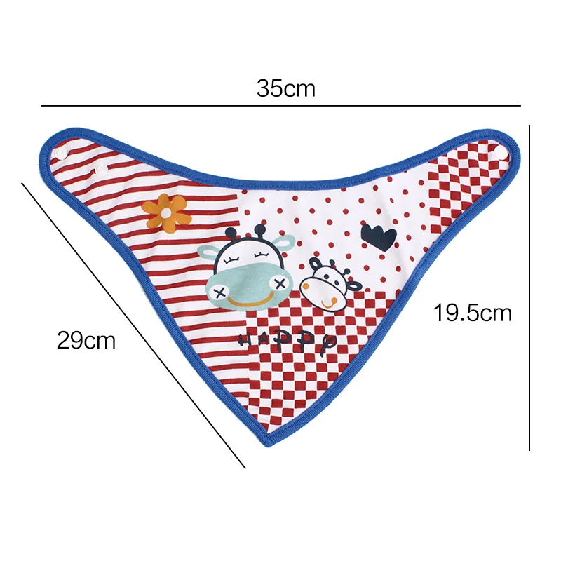 4 шт. Детские Мультяшные нагрудники корова Детская бандана хлопок Двусторонняя