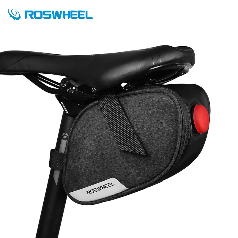 ROSWHEEL мини 0.8L Водонепроницаемый сумка под седло велосипеда с хвостом светильник