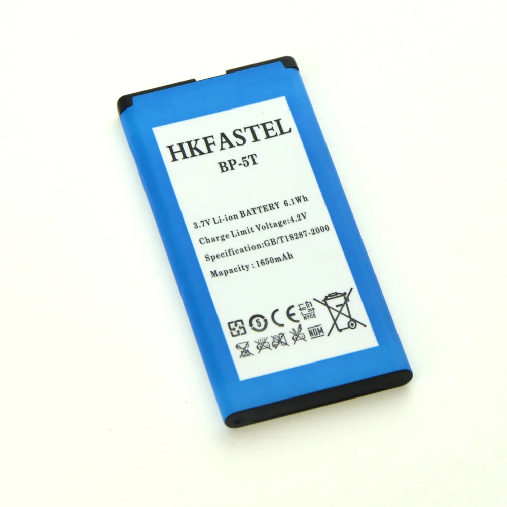 Новинка литий-ионный аккумулятор HKFASTEL BP-5T 5T для Nokia Lumia 820 825 1650 мАч - купить по