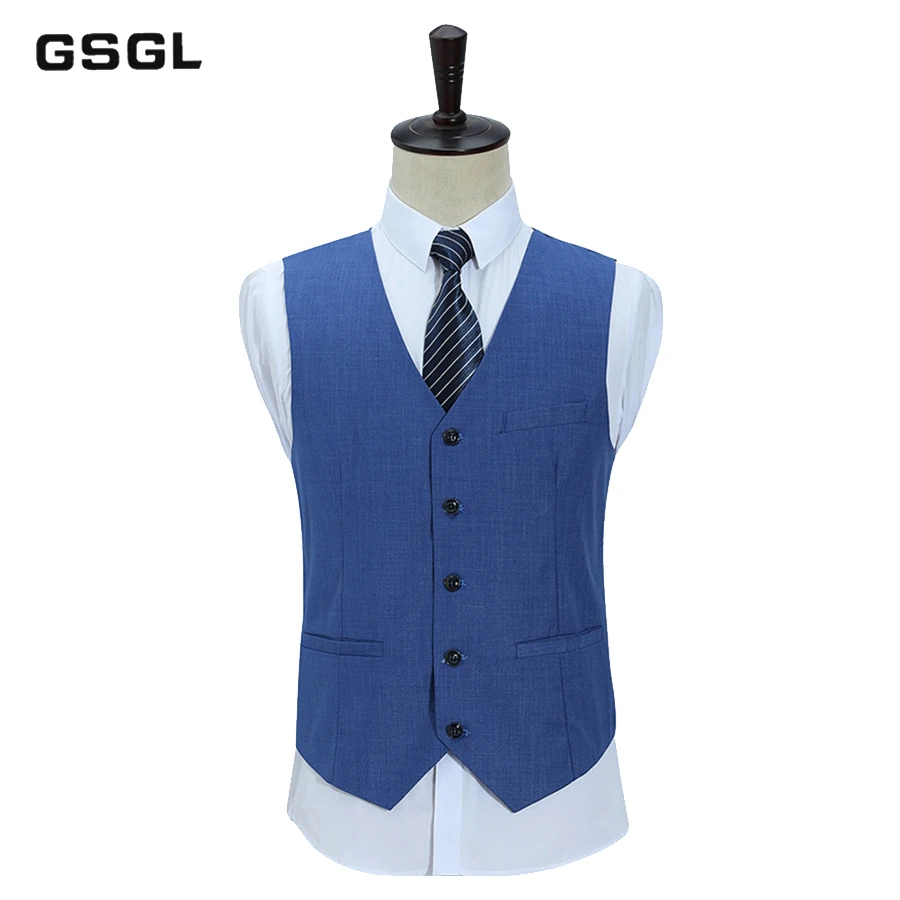 100% Polyester Suits Men Slim Fit 3 Piece Business Wedding Suits Men Khaki Tuxedo Jacket Brand Mens Formal Suit (Jacket+Pants+Ve
