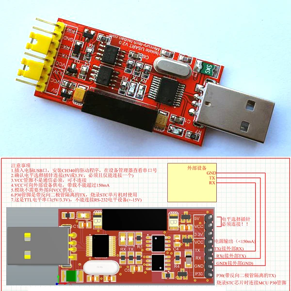 Высокоскоростной последовательный изоляционный модуль с USB на TTL CH340 STC RS232 1500 В 2