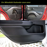 brand new 1 set interior 3d carbon fiber doors side edge anti kick protection pad sticker for mitsubishi outlander 10 12