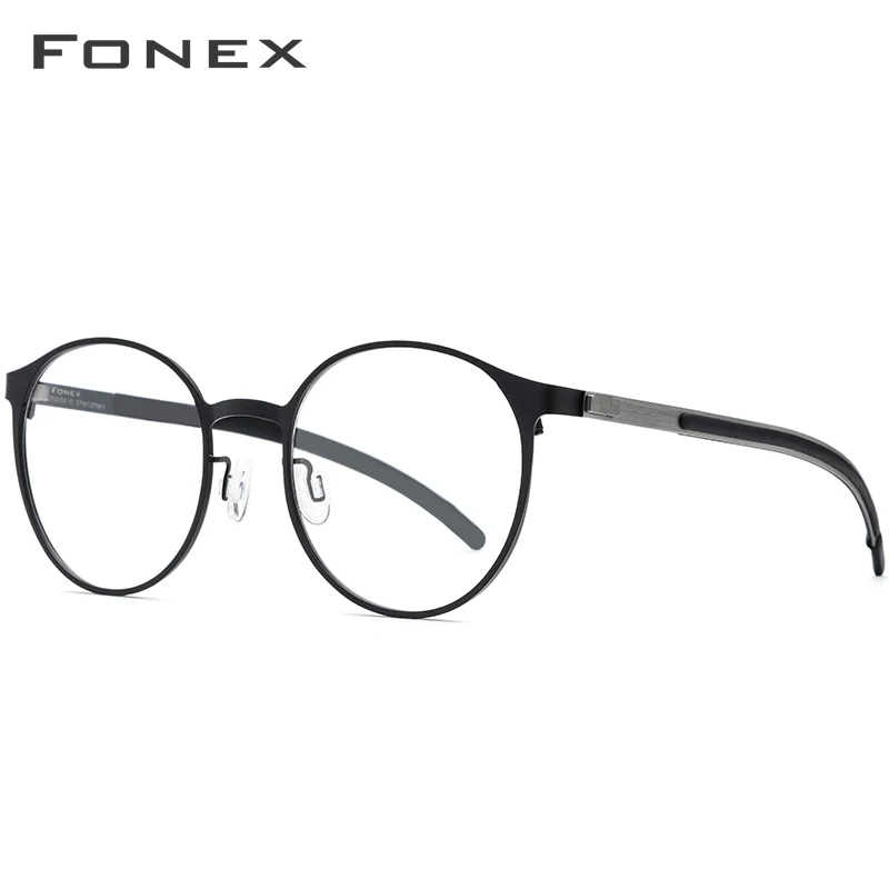 FONEX, титановый сплав, оптическая оправа для очков, женские ультралегкие круглые очки по рецепту, очки для близорукости, мужские очки без винтов, 984
