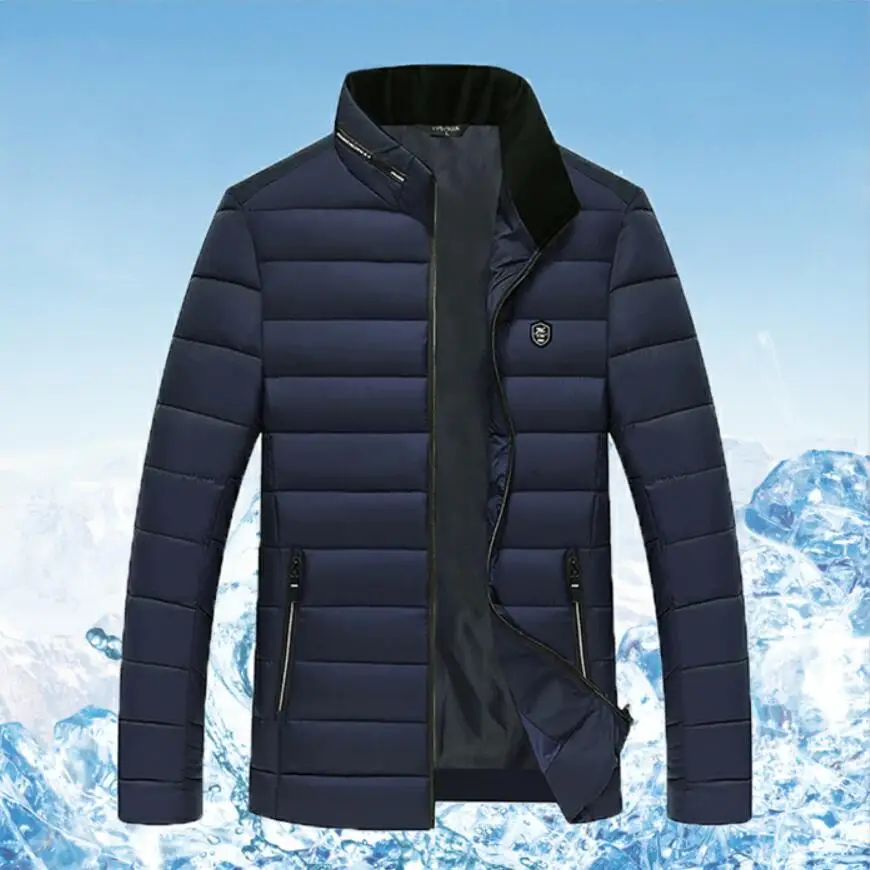 Мужские зимние парки куртки Мужская модная повседневная приталенная Плотная