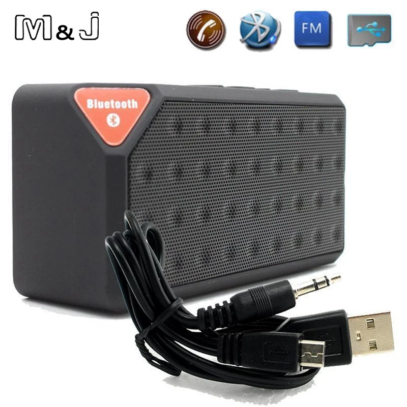 Bluetooth Колонка M & J X3 Беспроводная портативная музыкальная звуковая колонка TF USB FM