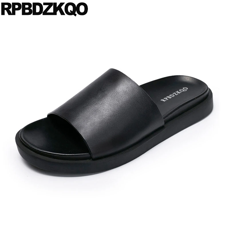 Шлепанцы мужские пляжные на плоской подошве сандалии без застежки дизайнерская