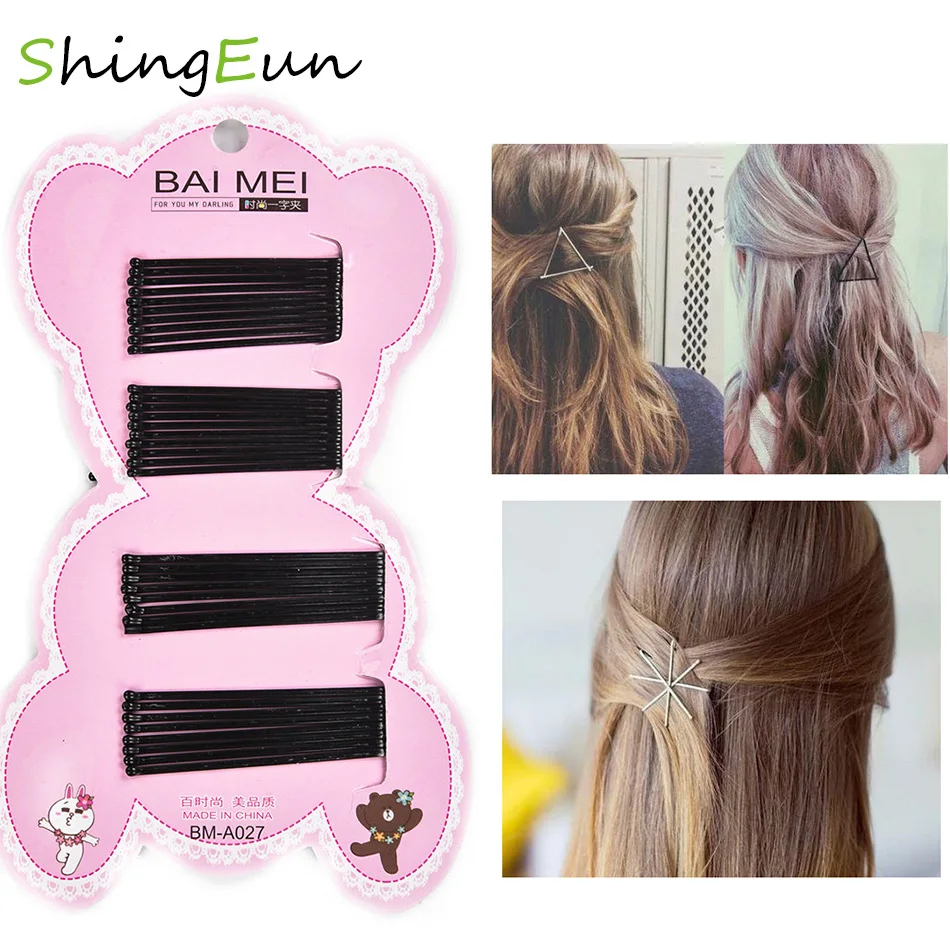 36 шт./лот черные металлические шпильки для волос женщин детские заколки