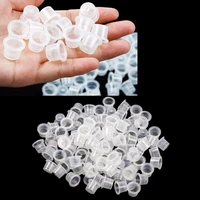 1000 pcsbag microblading tattoo ink cup cap pigment clear holder container 8mm size for needle tip grip tattoo power supply