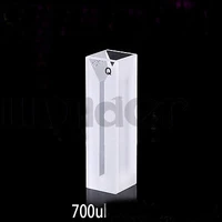 700ul 2mm inside width micro jgs1 quartz cuvette cell with frosted walls and lid