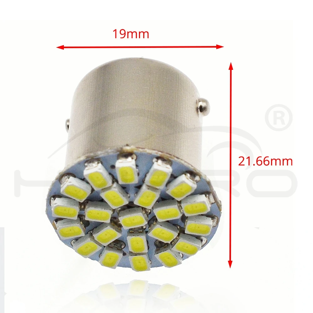 P21W Белый 1157 BAY15D 1156 BA15S 3014 22SMD Автомобильный светодиодный светильник поворота тормоза, автомобильная Передняя парковочная лампа, резервная клиновидная лампа, задний фонарь, DC 12V