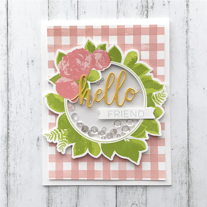 GJCrafts Hello Letter Word Dies Цветочные штампы и для скрапбукинга карты создание альбома