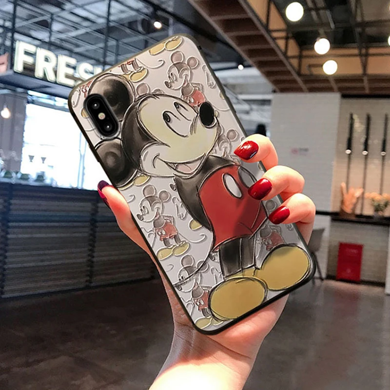 Чехол с 3D рельефным рисунком из мультфильма для iPhone XR 5 5S SE X 6 6S 7 8 Plus для iPhone 11 Pro XS Max чехол 10 TPU чехол