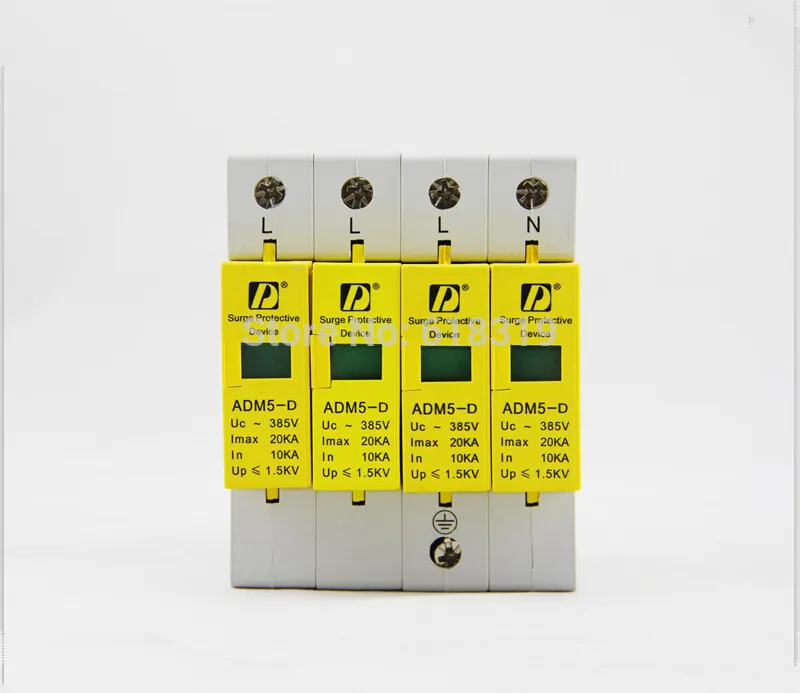 Высококачественное устройство SPD 4P 20KA 110V 220V 380V AC Din Rail anti lightning защита от скачков