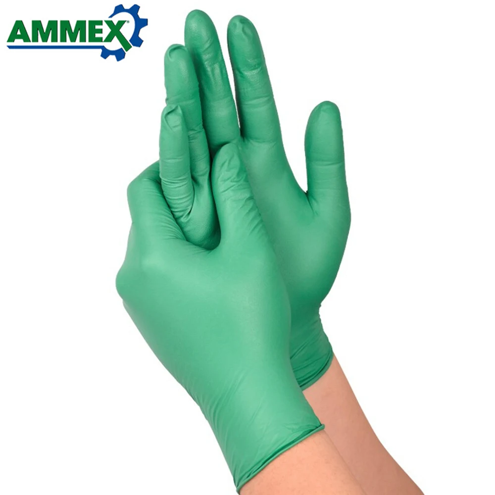 AMMEX 100 шт одноразовые перчатки разлагаемые толстые нитриловые резиновые перчатки для домашней кухни пищевой лаборатории для очистки использования
