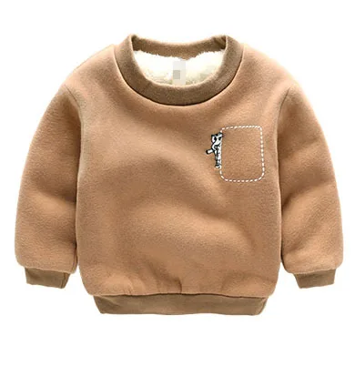 

2020 Winter Kids Plus velvet sweatshirts Thick cotton Fashion Baby Boys girls T shirt Warm Cashmere children clothes hoodies