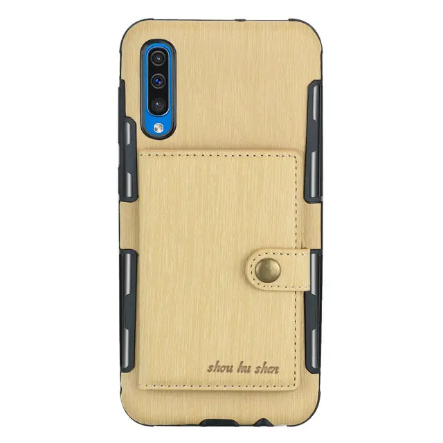 Золотой Матовая ткань флип для Coque samsung A50 чехол A20 samsung A70 чехол слот для карт кошелек чехол на заднюю панель телефона для Samsugn Galaxy A30 крышка A10 - Цвет: Золотой