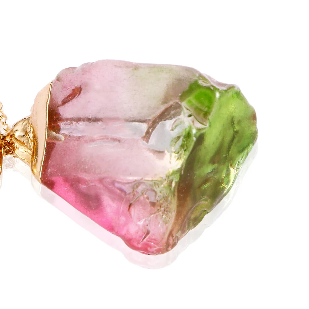 Модное ожерелье с подвеской в виде горного камня яркого цвета кристаллами